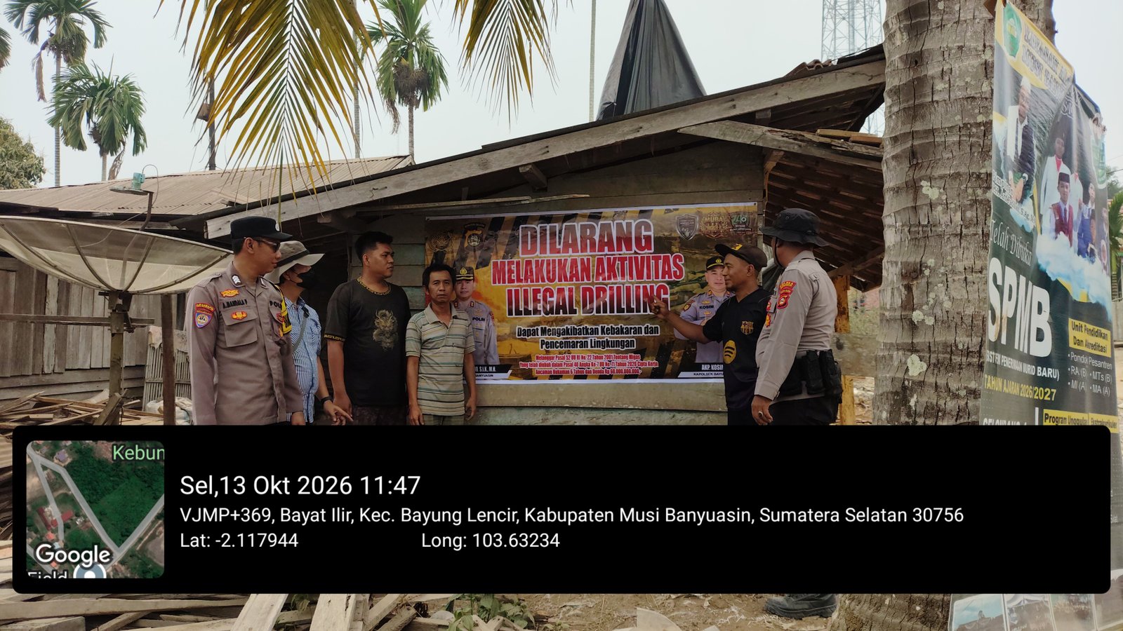 Polsek Bayung Lencir Sosialisasikan Bahaya Ilegal Refinery dan Ilegal Drilling, Ajak Masyarakat Jaga Keselamatan dan Lingkungan